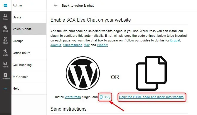 Enable Live Chat on your website